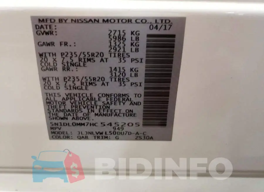 5N1DL0MM7HC545205 Photo# 13