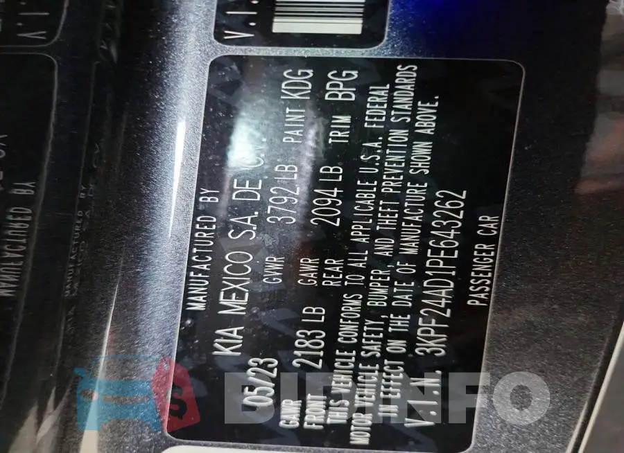 3KPF24AD1PE643262 Photo# 13