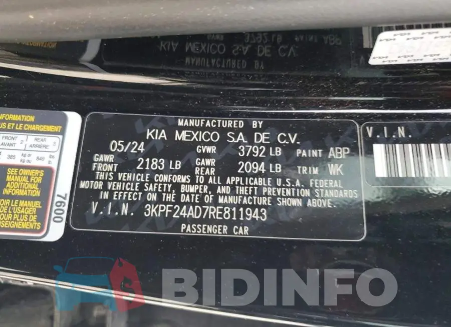 3KPF24AD7RE811943 Photo# 12