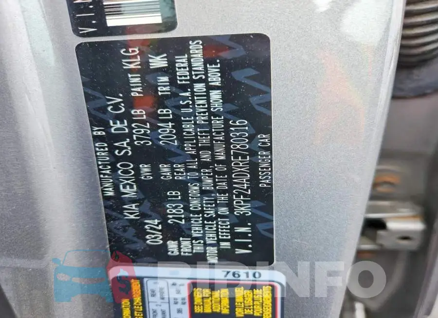 3KPF24ADXRE780316 Photo# 13