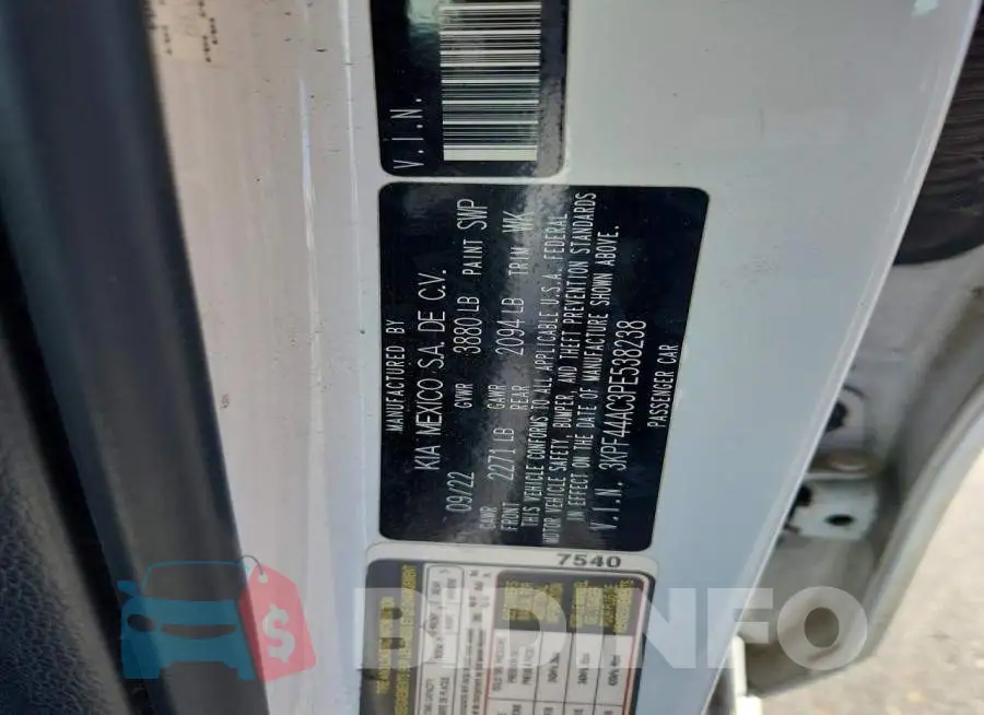 3KPF44AC3PE538238 Photo# 12