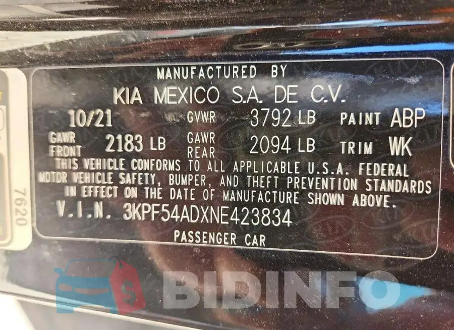 3KPF54ADXNE423834 Photo# 12