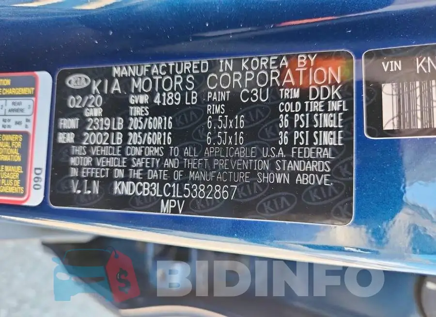 KNDCB3LC1L5382867 Photo# 12