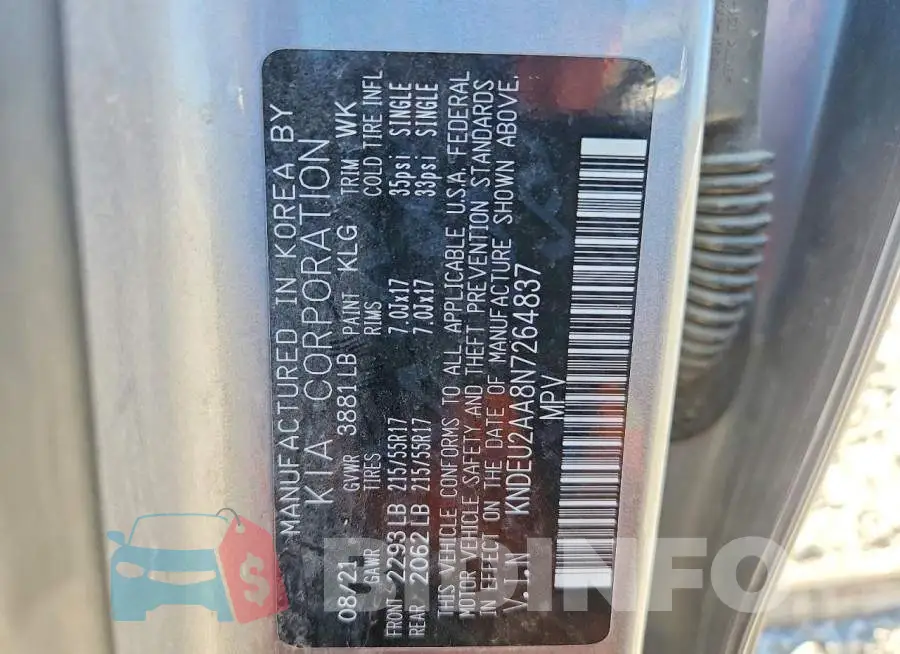 KNDEU2AA8N7264837 Photo# 14