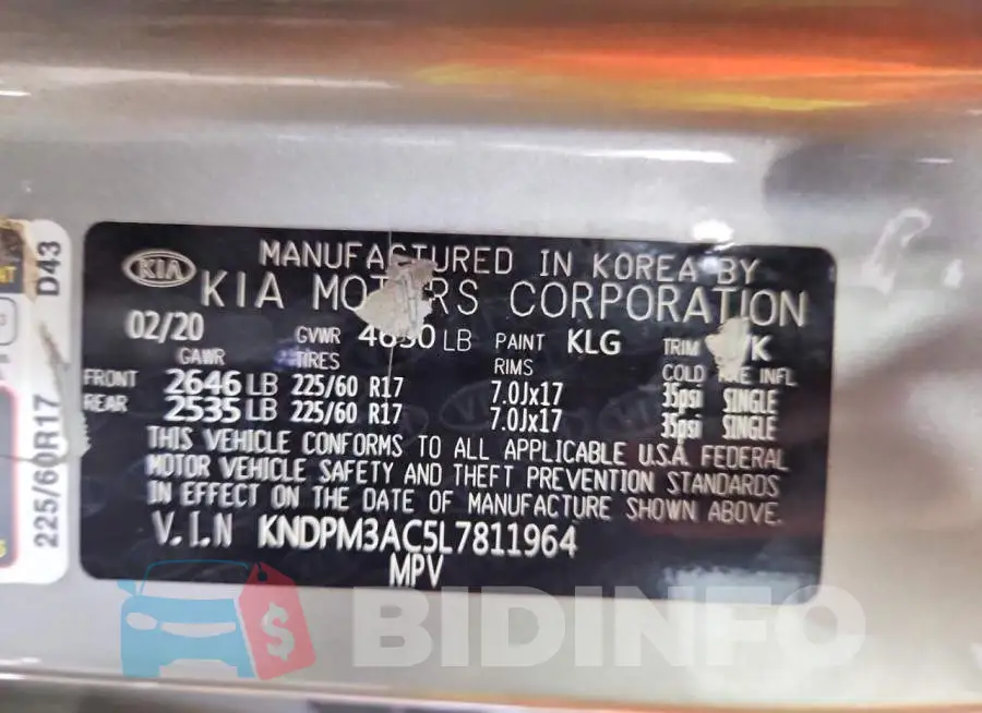 KNDPM3AC5L7811964 Photo# 13