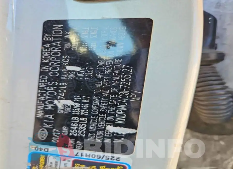 KNDPMCAC3H7255127 Photo# 13