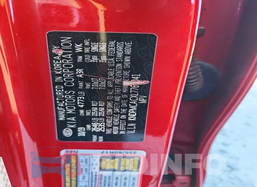 KNDPMCACXL7767041 Photo# 13