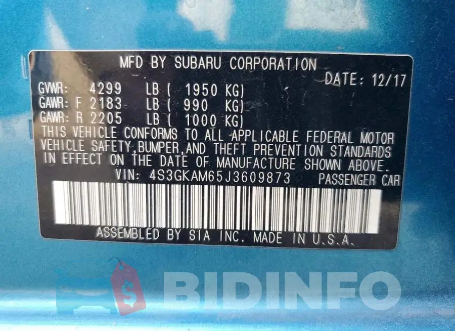 4S3GKAM65J3609873 Photo# 13