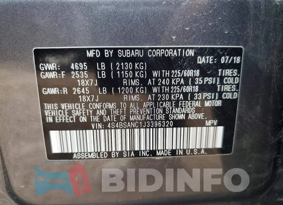 4S4BSANC1J3396320 Photo# 14