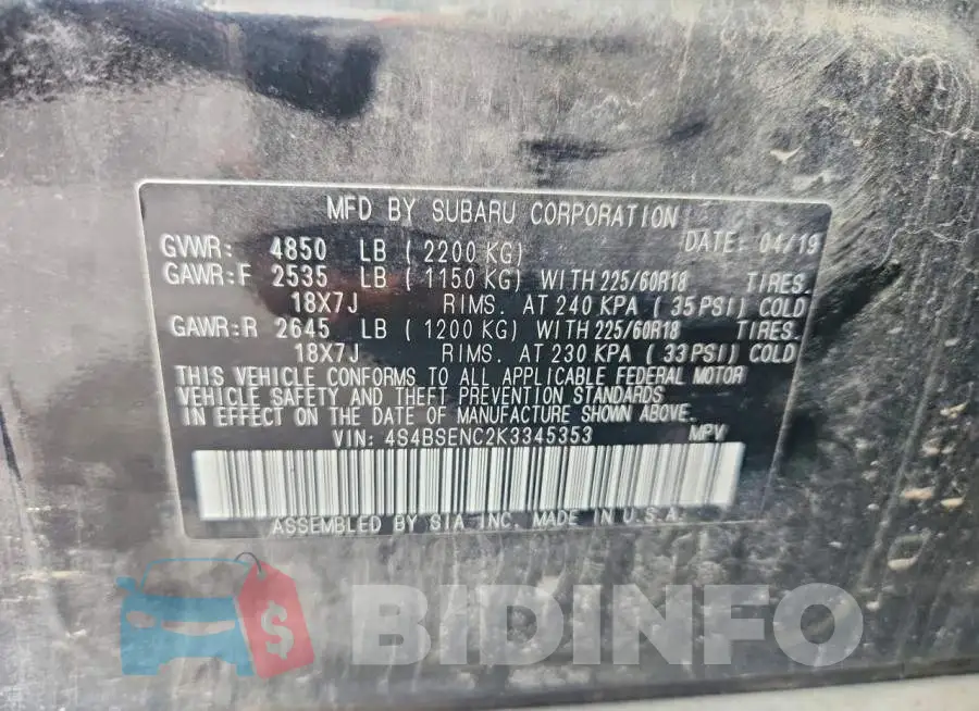 4S4BSENC2K3345353 Photo# 13