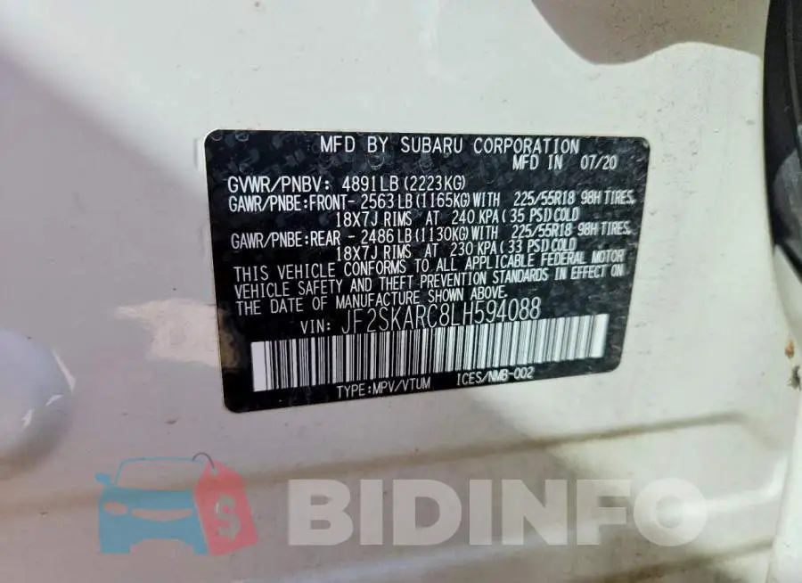 JF2SKARC8LH594088 Photo# 13