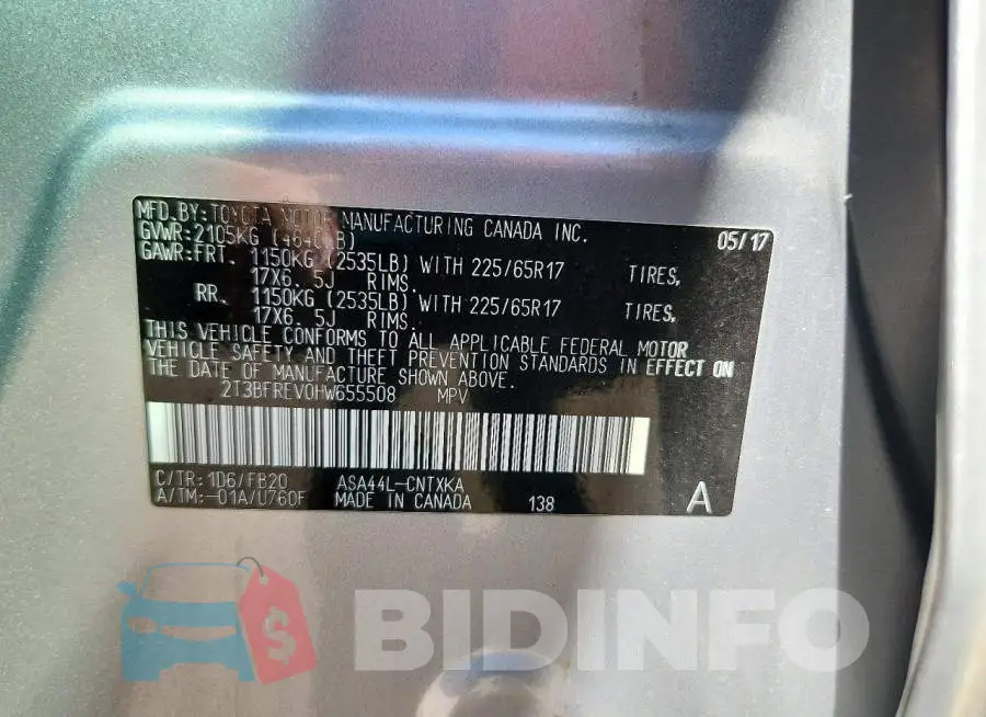 2T3BFREV0HW655508 Photo# 13