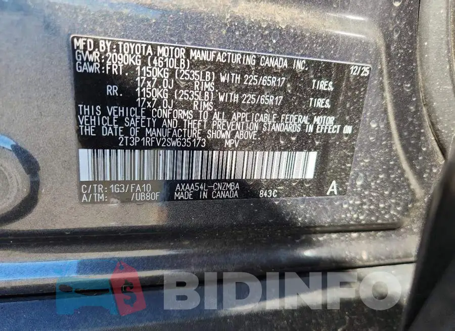 2T3P1RFV2SW635173 Photo# 13