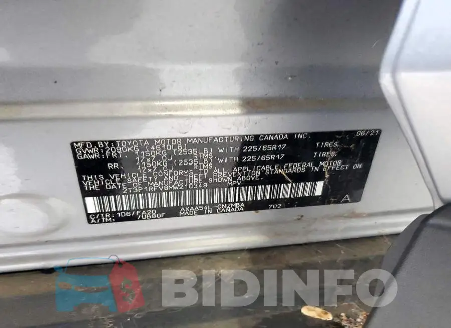2T3P1RFV8MW210348 Photo# 13