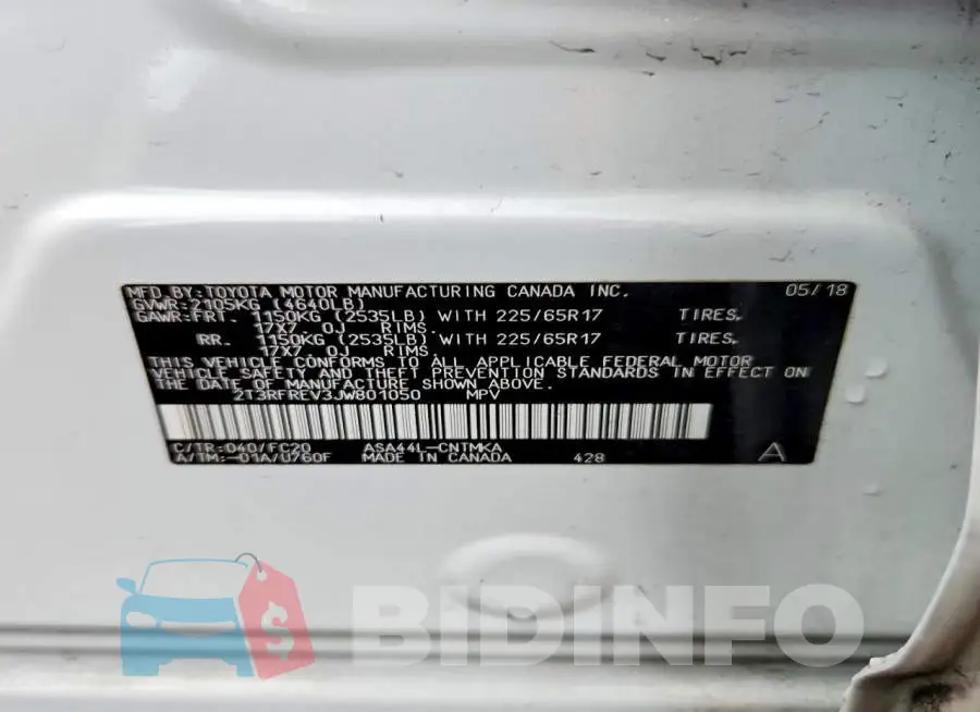 2T3RFREV3JW801050 Photo# 13