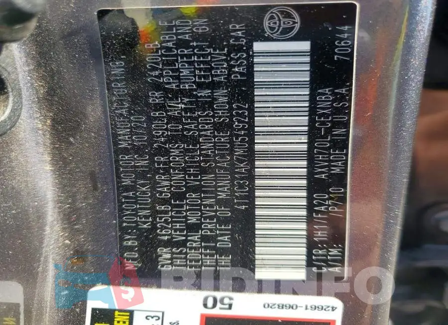 4T1C31AK7MU549232 Photo# 13