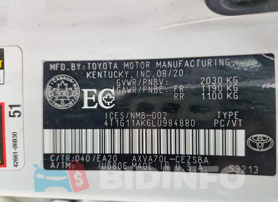 4T1G11AK6LU984880 Photo# 12
