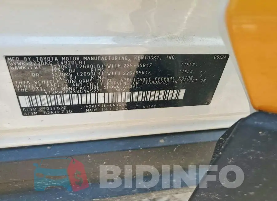 4T3MWRFVXRU145272 Photo# 14