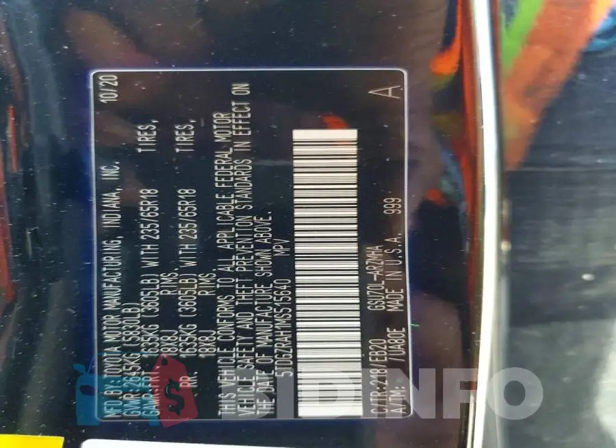 5TDGZRAH1MS515640 Photo# 14