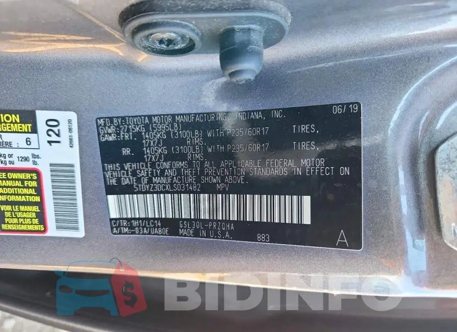 5TDYZ3DCXLS031482 Photo# 13