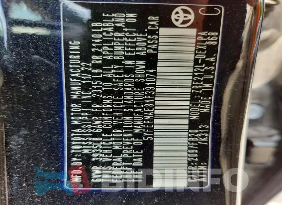 5YFEPMAE8NP391074 Photo# 12