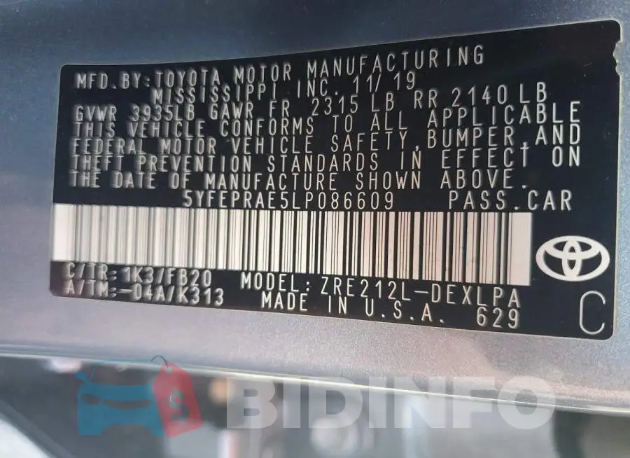 5YFEPRAE5LP086609 Photo# 12