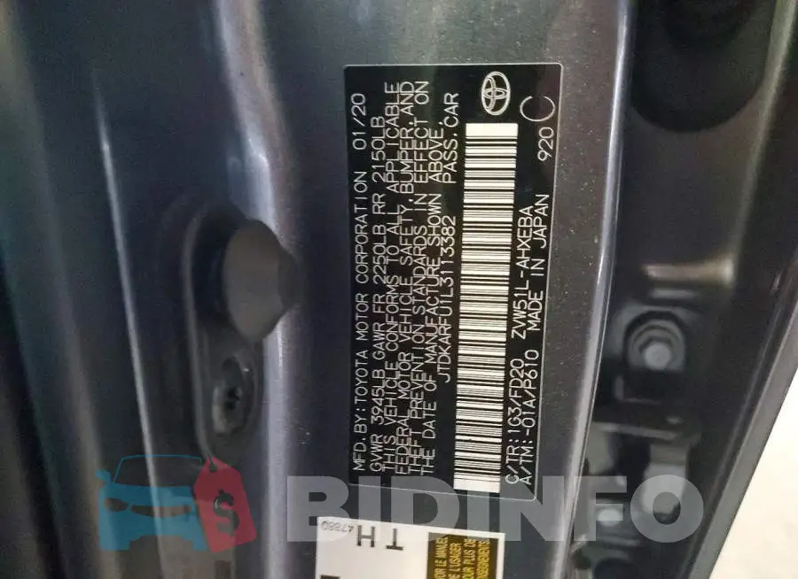 JTDKARFU1L3113382 Photo# 13