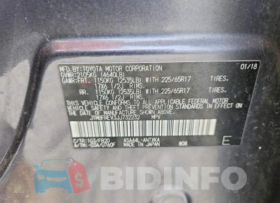JTMBFREV3JJ732232 Photo# 13