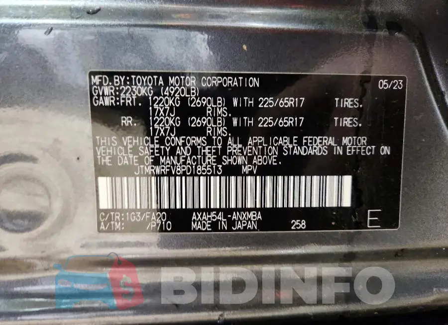 JTMRWRFV8PD185513 Photo# 13