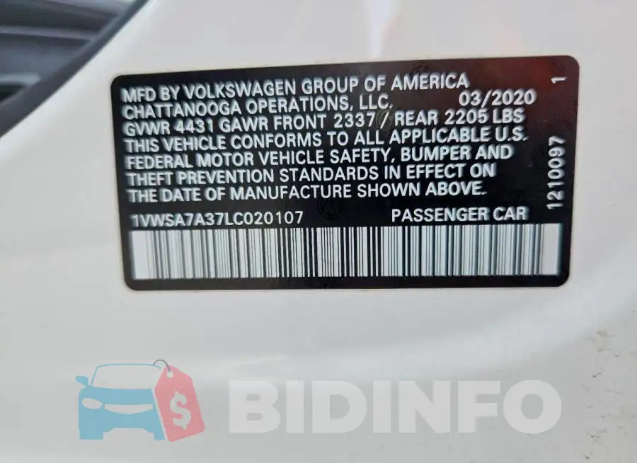 1VWSA7A37LC020107 Photo# 12
