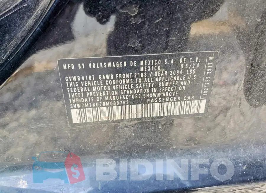 3VW7M7BU7RM089763 Photo# 12