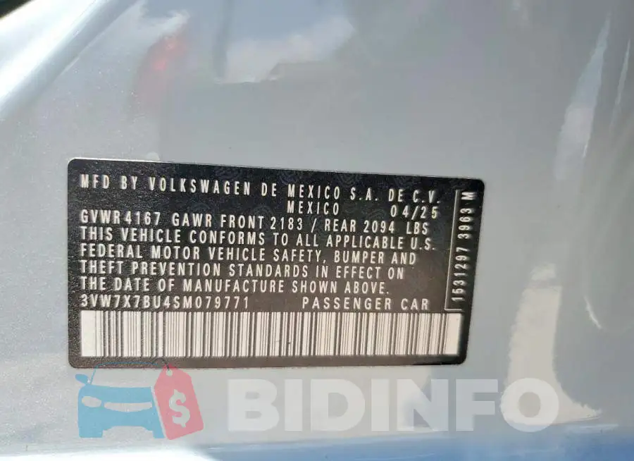 3VW7X7BU4SM079771 Photo# 12
