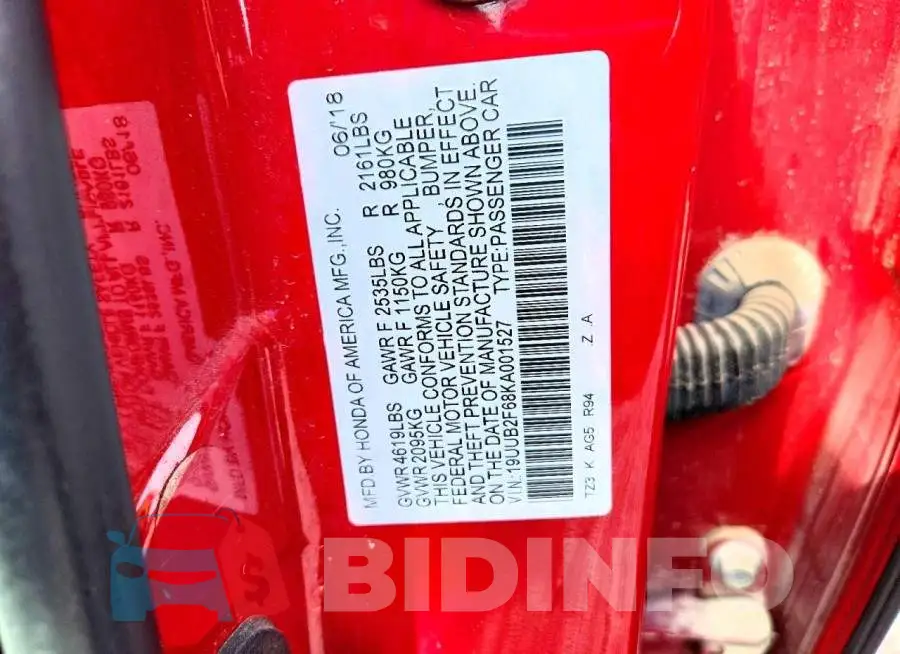 19UUB2F68KA001527 Photo# 12