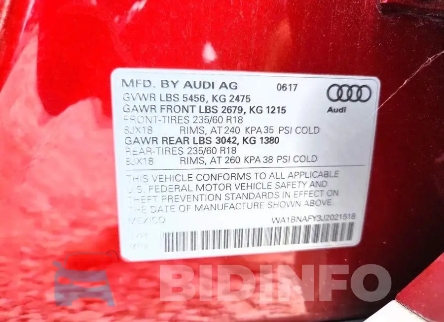 WA1BNAFY3J2021518 Photo# 13