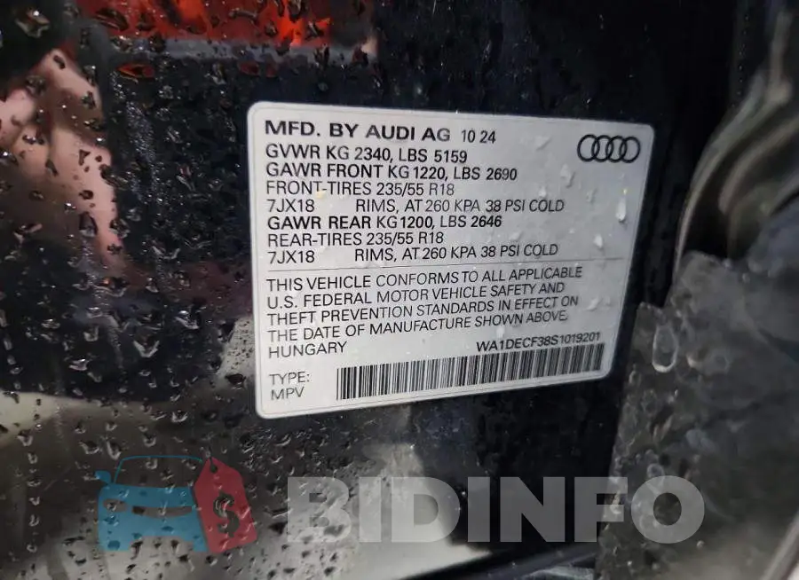WA1DECF38S1019201 Photo# 13
