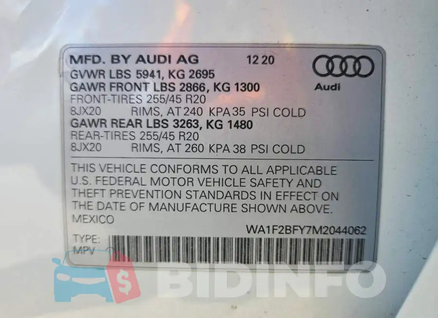 WA1F2BFY7M2044062 Photo# 13