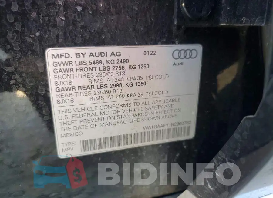 WA1GAAFY1N2060762 Photo# 14