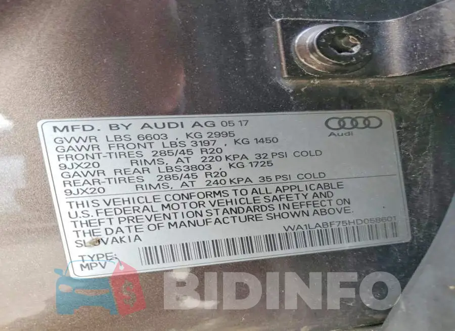 WA1LABF75HD058601 Photo# 13