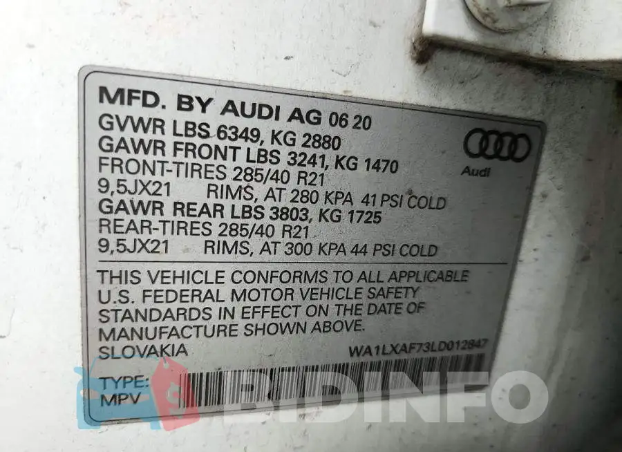 WA1LXAF73LD012847 Photo# 13