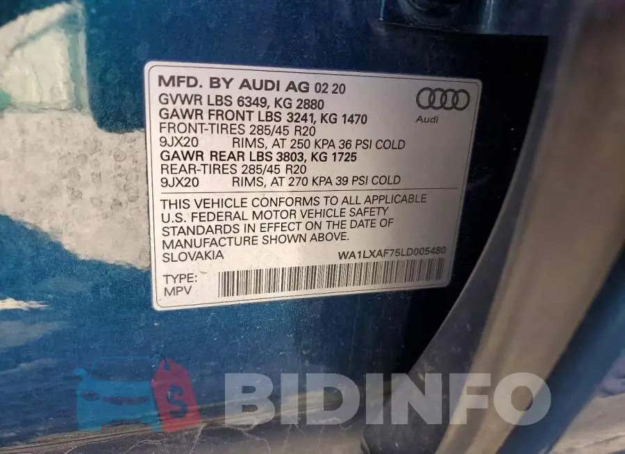 WA1LXAF75LD005480 Photo# 13