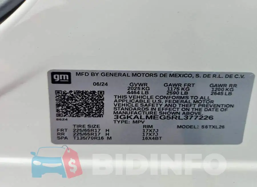 3GKALMEG5RL377226 Photo# 14