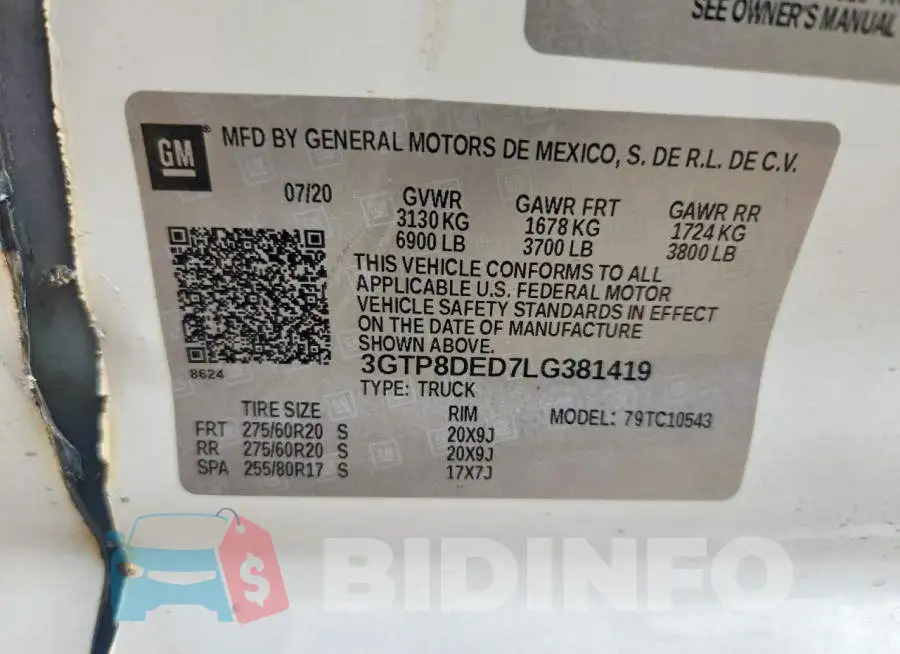 3GTP8DED7LG381419 Photo# 12