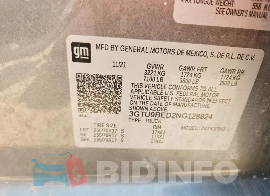 3GTU9BED2NG128824 Photo# 12