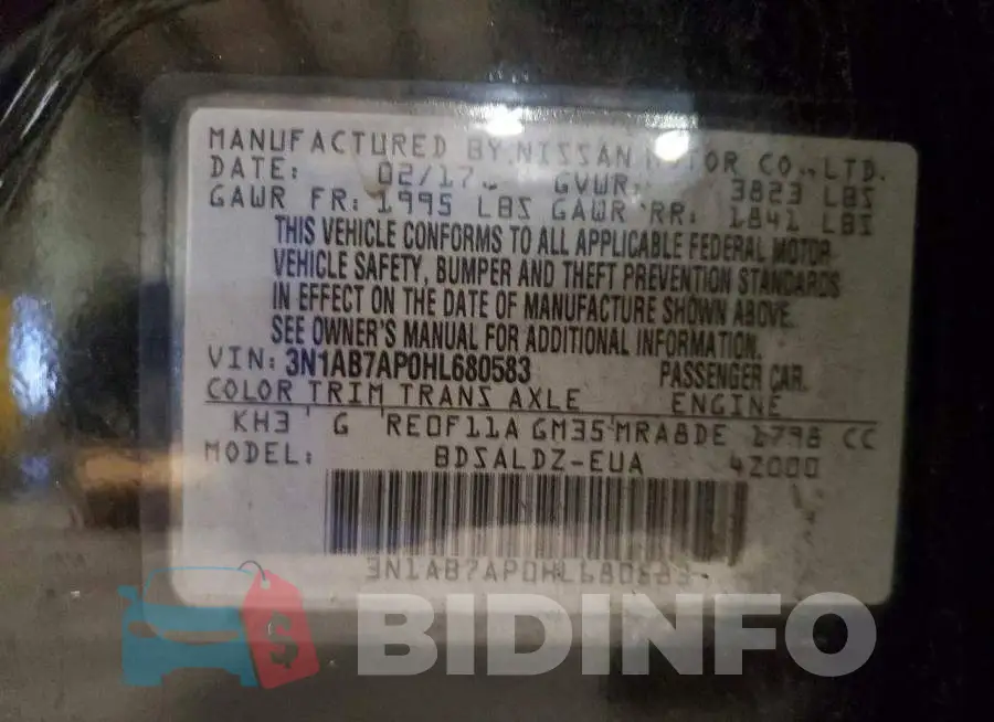 3N1AB7AP0HL680583 Photo# 12