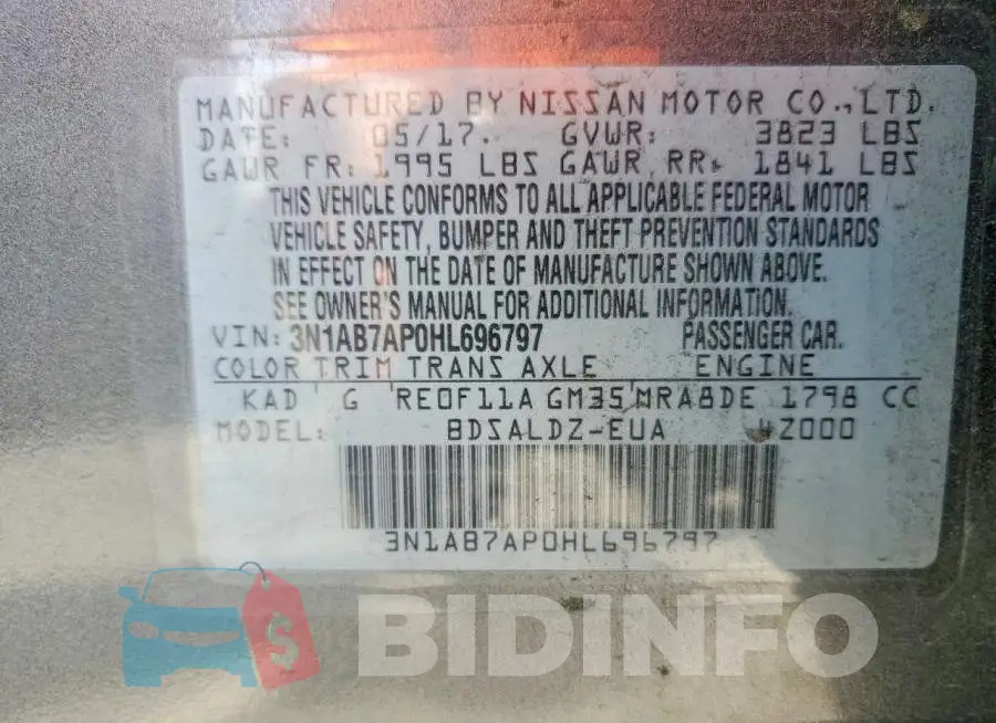 3N1AB7AP0HL696797 Photo# 12
