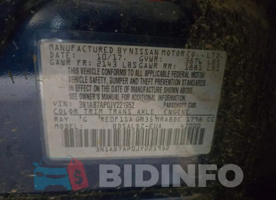 3N1AB7AP0JY221952 Photo# 12