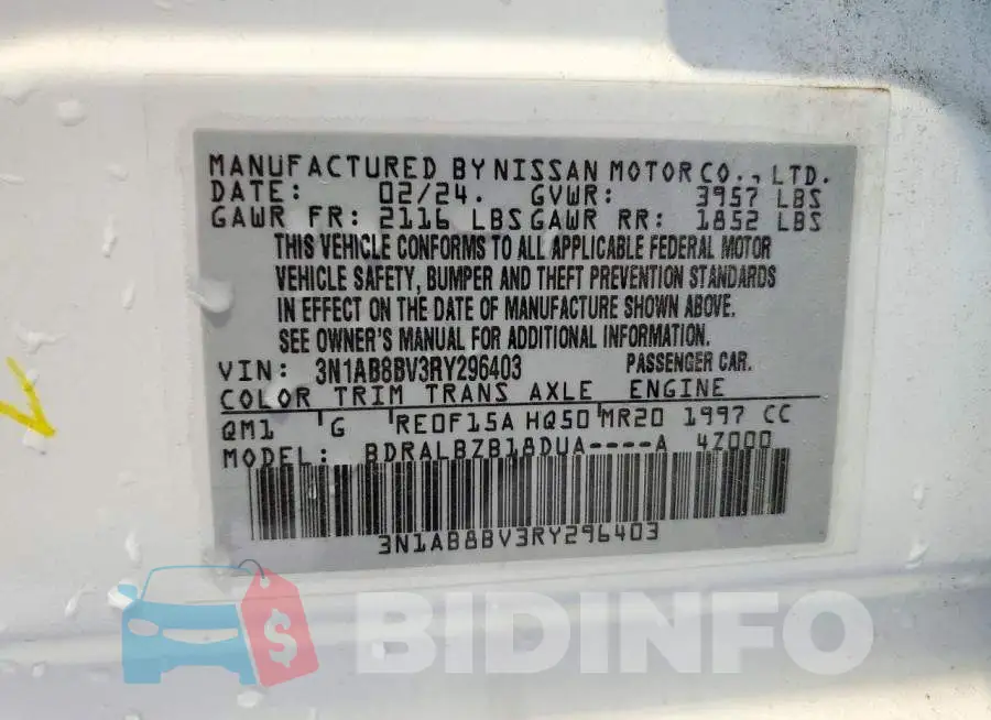 3N1AB8BV3RY296403 Photo# 12