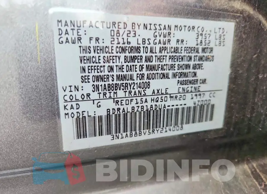 3N1AB8BV5RY214008 Photo# 12