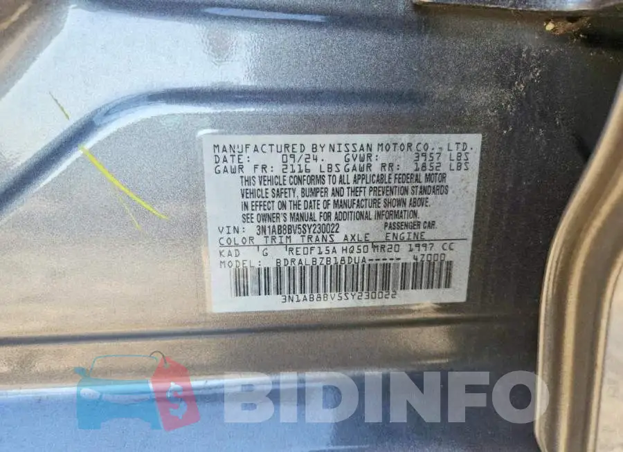 3N1AB8BV5SY230022 Photo# 12
