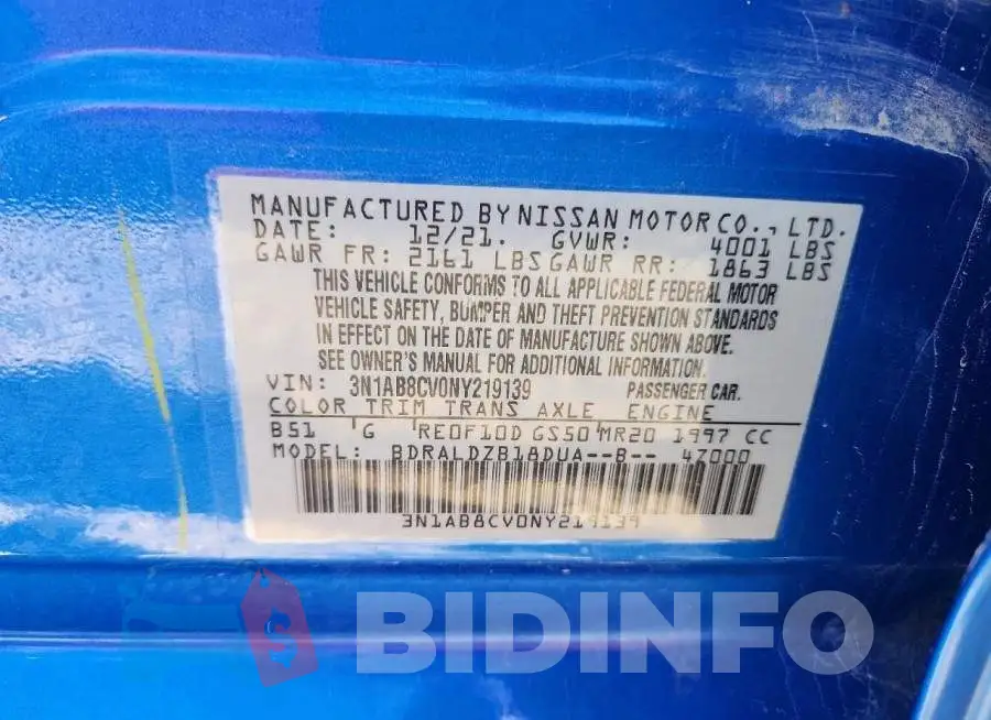 3N1AB8CV0NY219139 Photo# 12